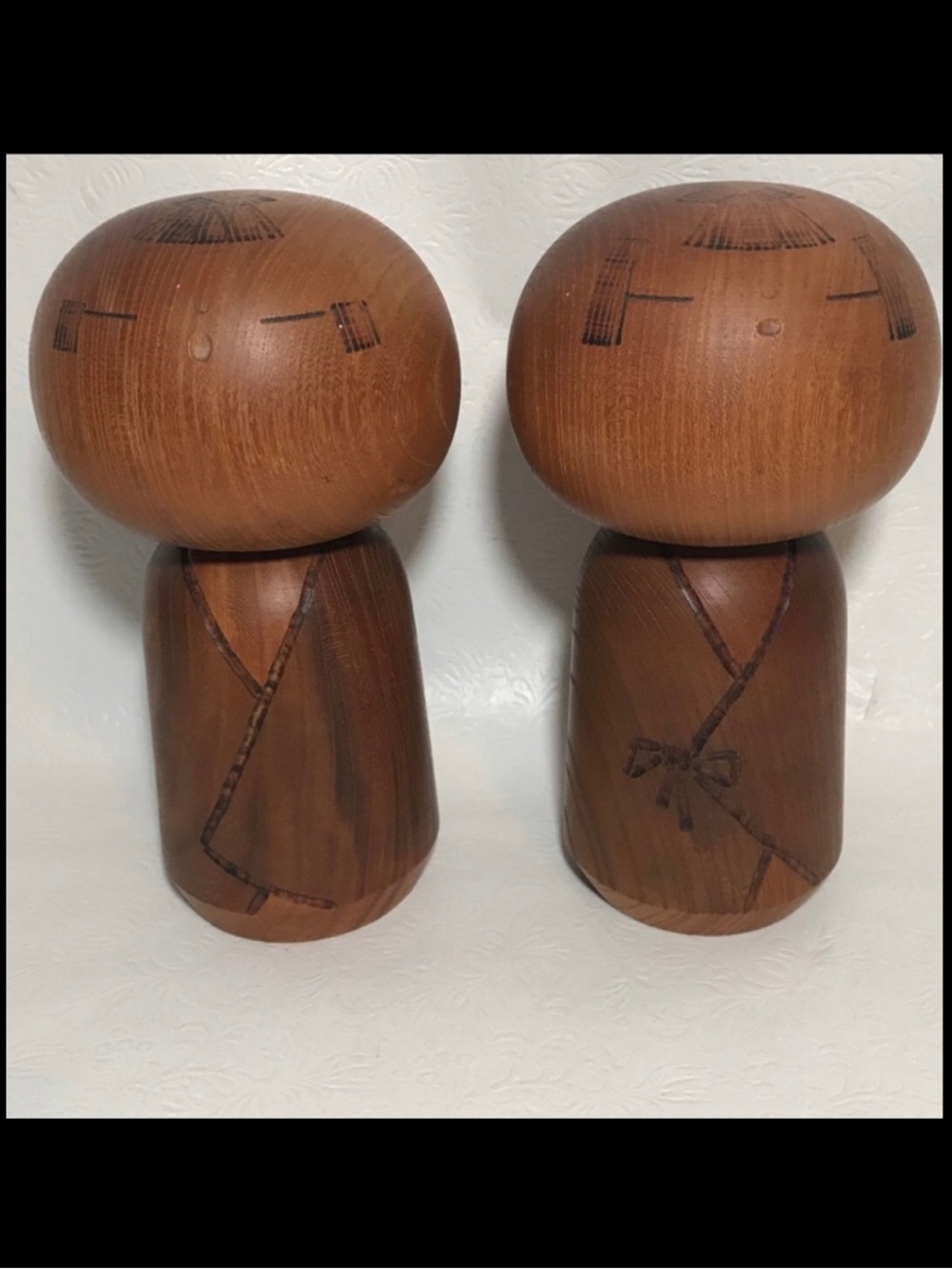 Kokeshi Set Vintage Carved Wooden Dolls by Artist Master Murakami Kenichi